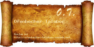 Ofenbecher Talabor névjegykártya